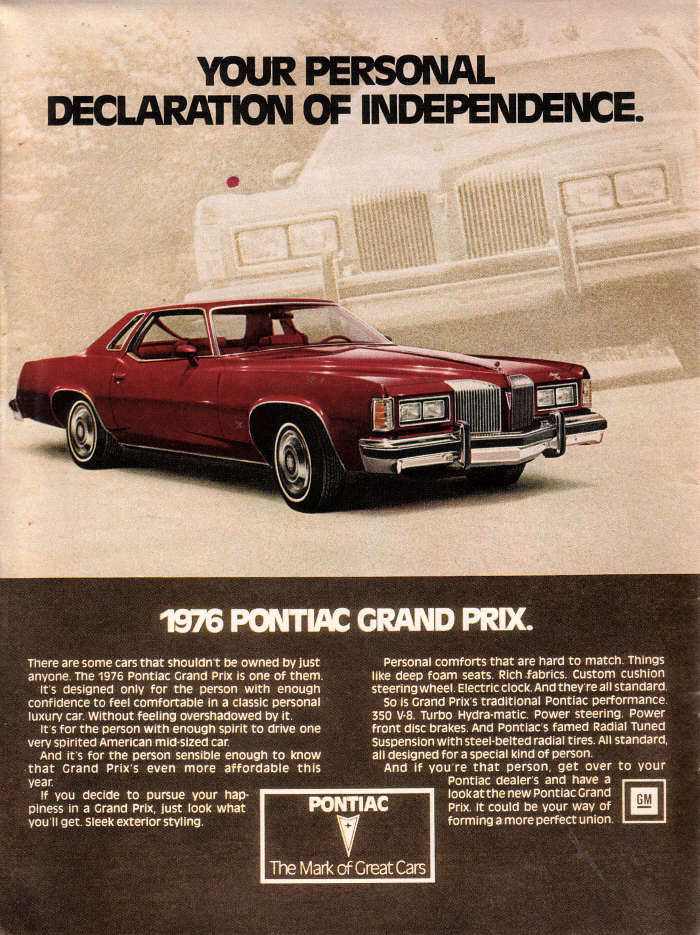 1976 Plymouth Auto Advertising